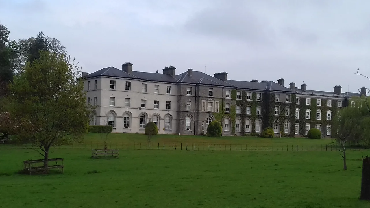 Southern facade of the Vincentian's fee-paying secondary school - Castleknock College. Viewed from the Carpenterstown Road opposite Knockmaroon farm.