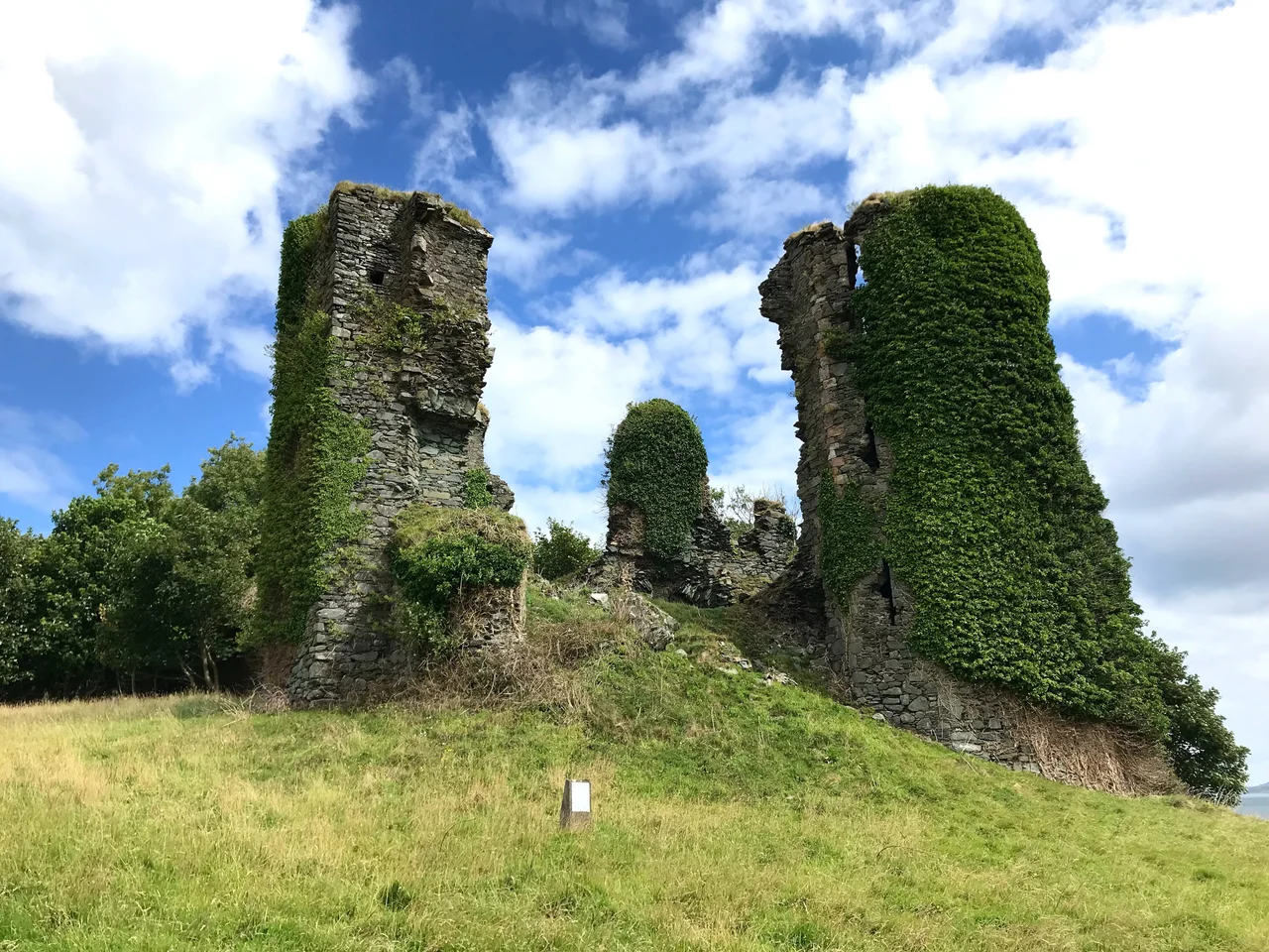View of the castle towards the gatehouse and curtain wall