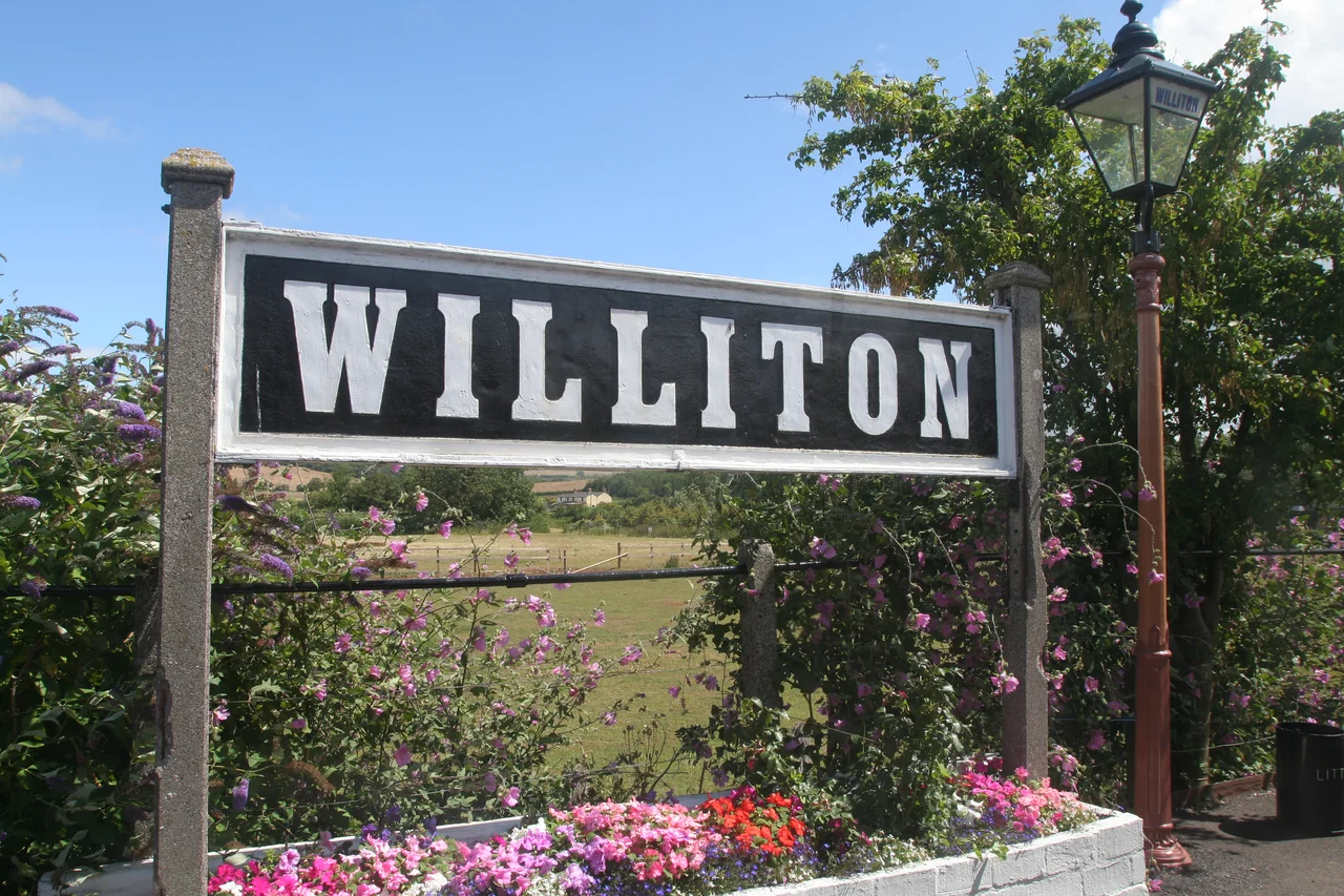 Station sign at Williton station on the West Somerset Railway.
Photograph taken by Robert Kilpin.
Canon EOS 350D with 16-35mm f2.8 L USM Lens. Image unaltered.