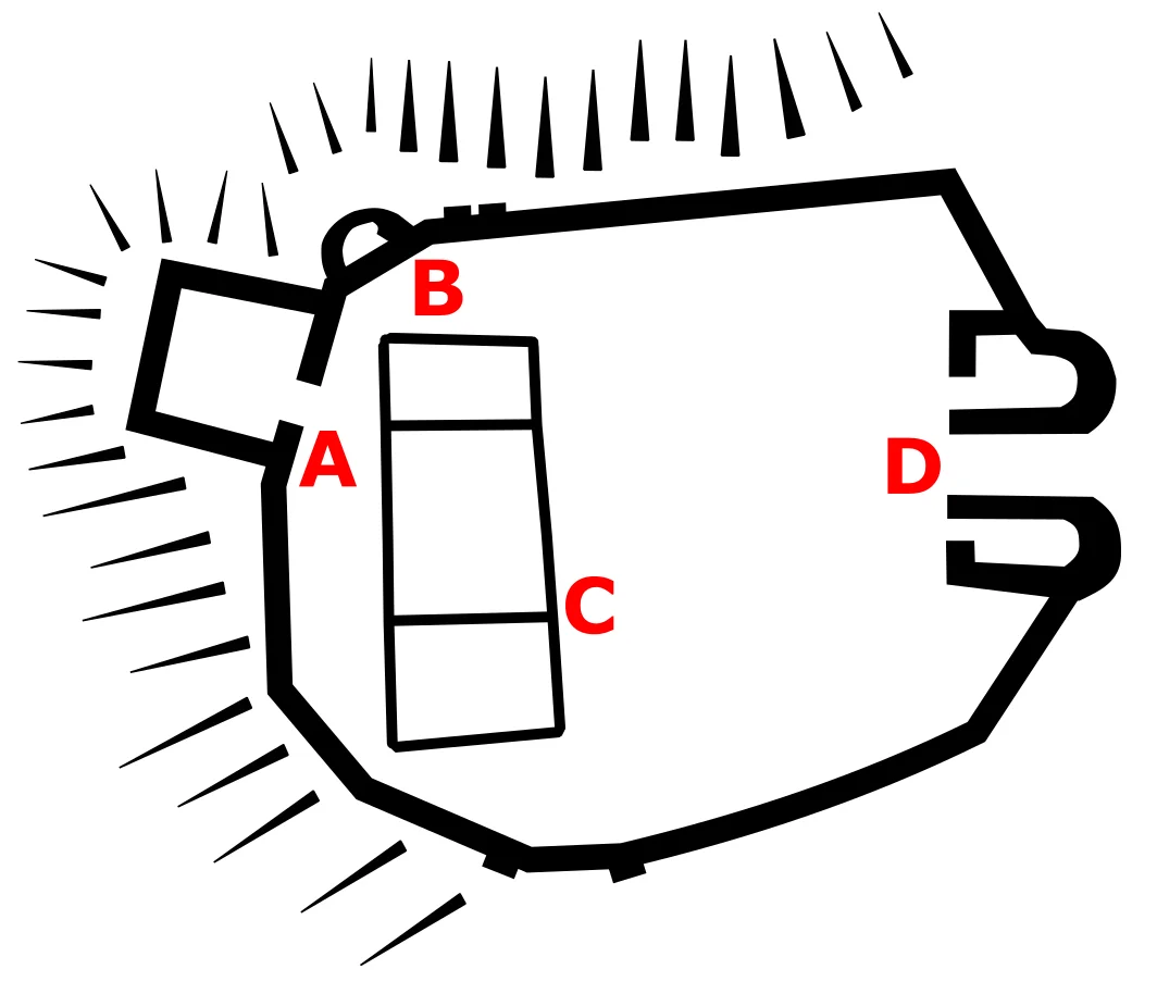 Plan of late Pennard Castle, after 1991 survey