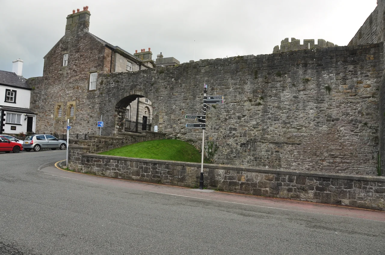 Caernarfon City Walls along Greengate Street