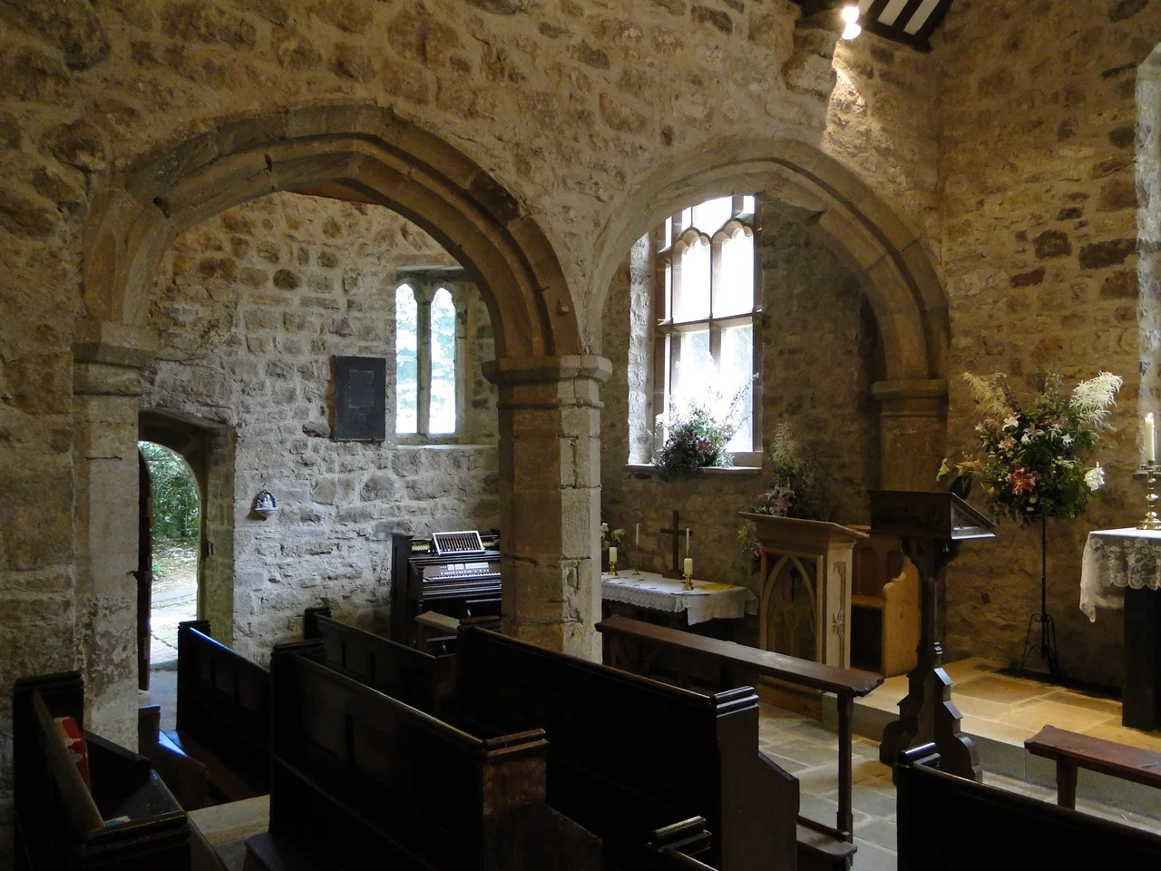 Interior shot of Llanidan old church