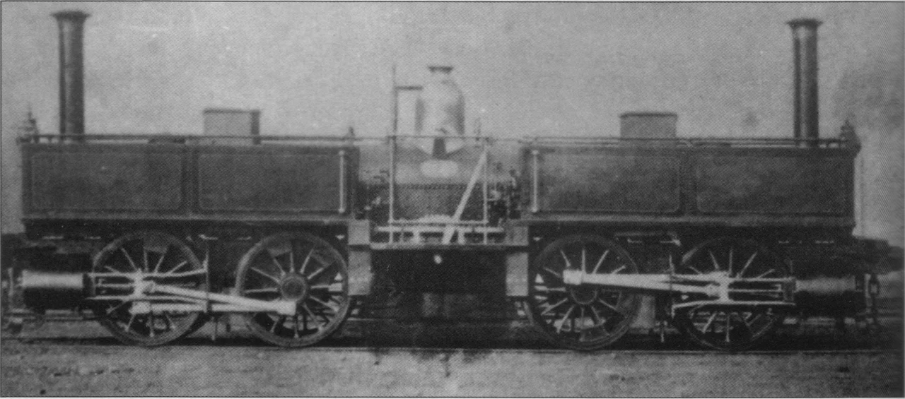 Double  locomotive Mountaineer. Built in 1866 by J Cross of St Helens. Operated for a short time on the Anglesey Central Railway, and also on the Neath and Brecon Railway.
