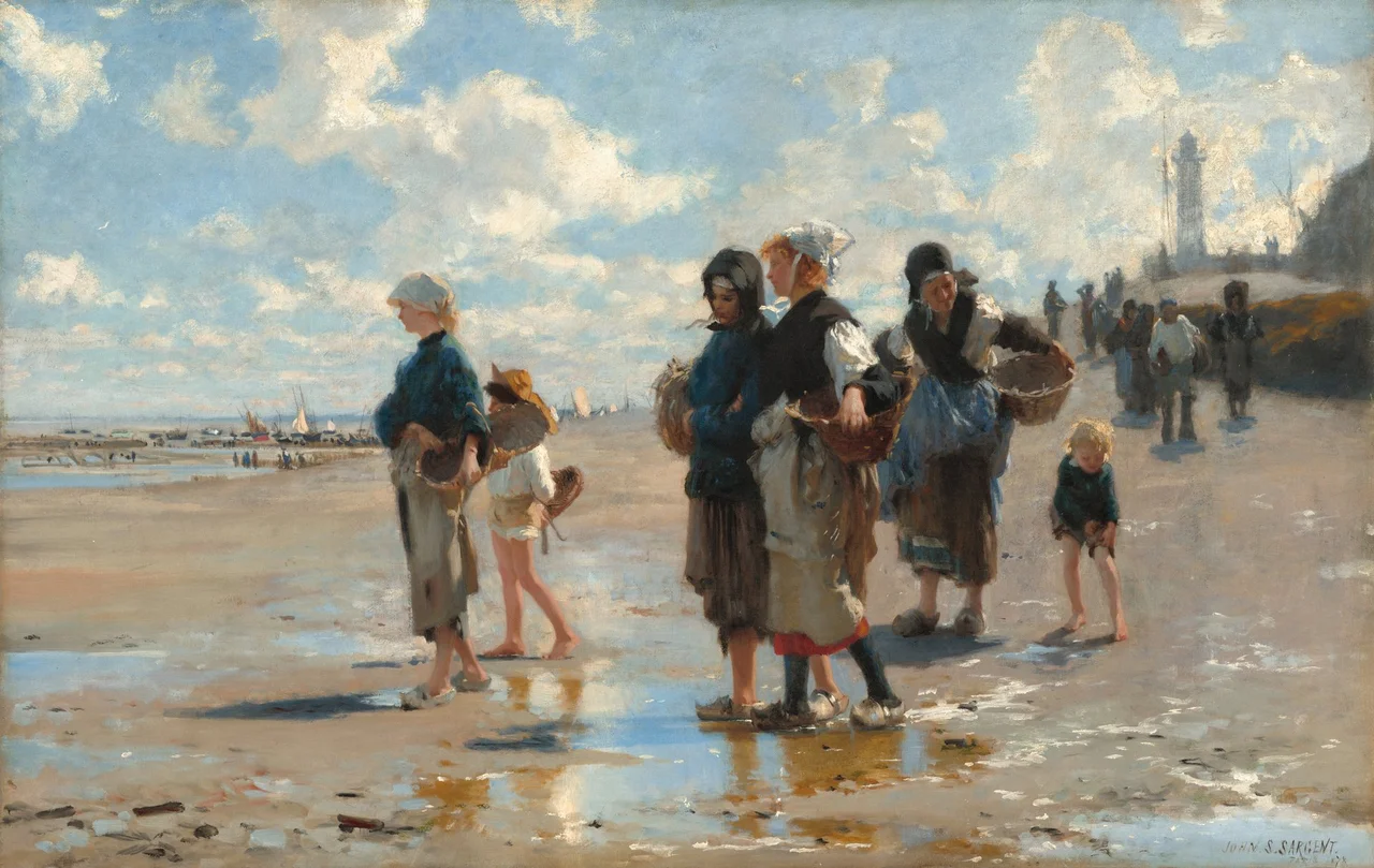 Alternative title(s): French:  En route pour la pêche Oyster Gatherers of Cancalelabel QS:Lfr,"Les Ramasseuses d'huitres de Cancale"label QS:Len,"Oyster Gatherers of Cancale"