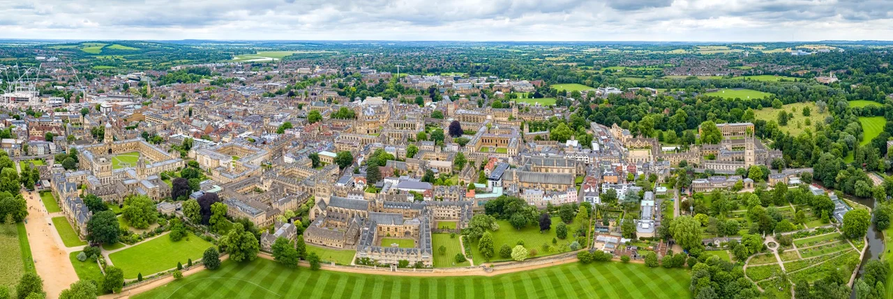 aerial panorama of Oxford