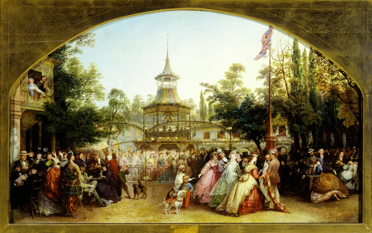 Cremorne The Dancing Platform at Cremorne Gardens by Phoebus Levin 1864.jpg