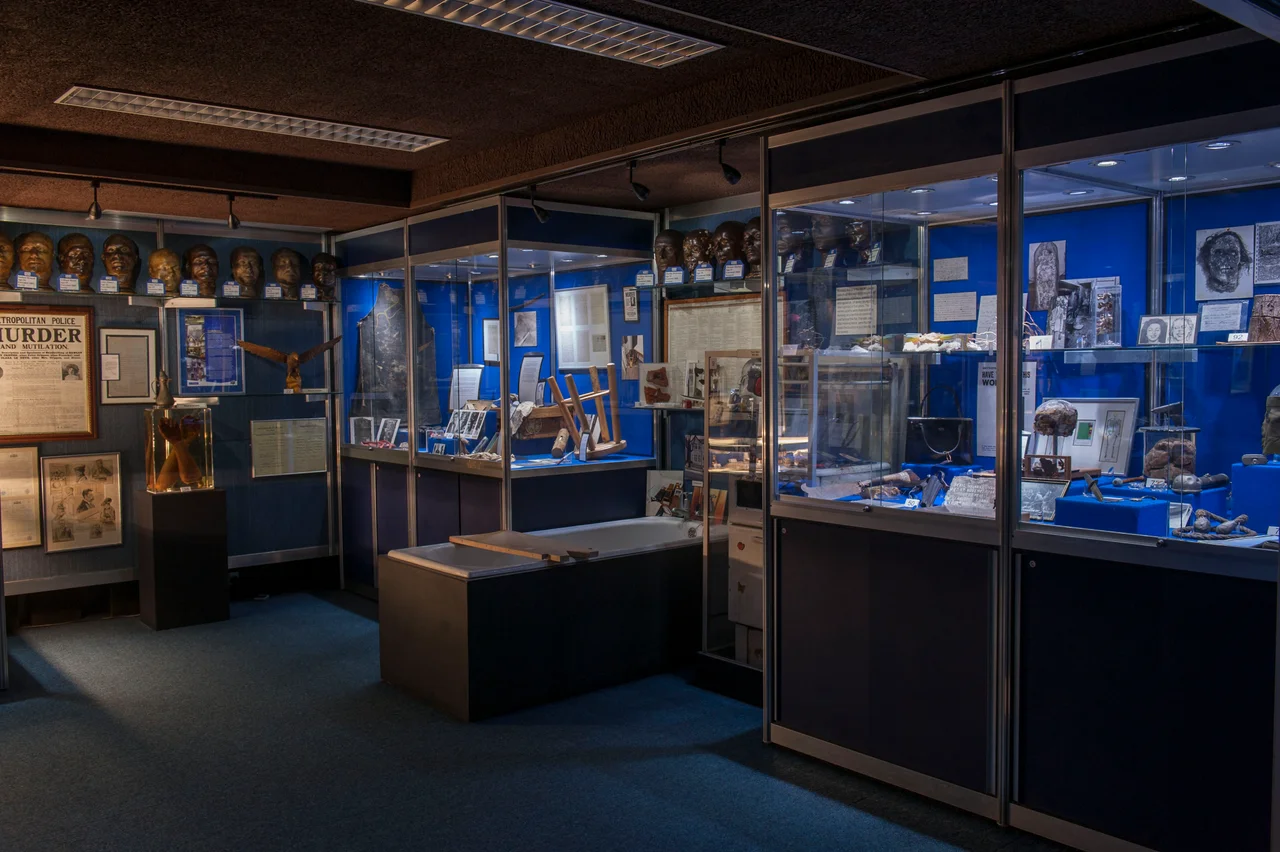 The Metropolitan Police's Crime Museum as displayed at New Scotland Yard on Broadway from 1967 to 2016