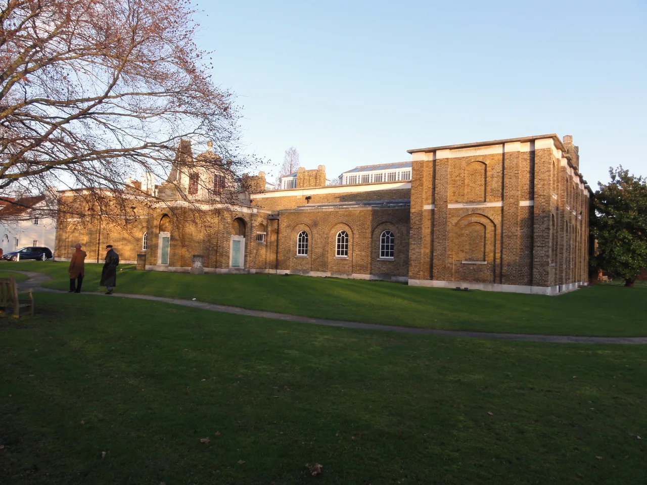 Dulwich picture gallery at sunset.