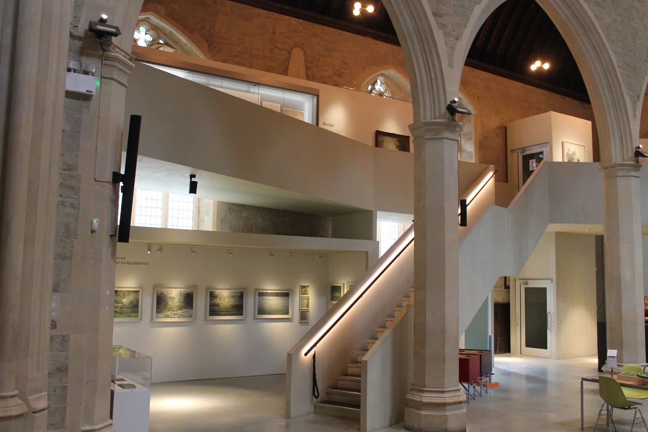 Internal shot of the Garden Museum, designed by DOW Jones architects, with the temporary exhibition space