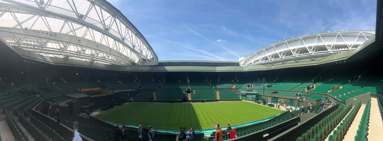 A panoramic picture of Wimbledon's Centre Court (2019)