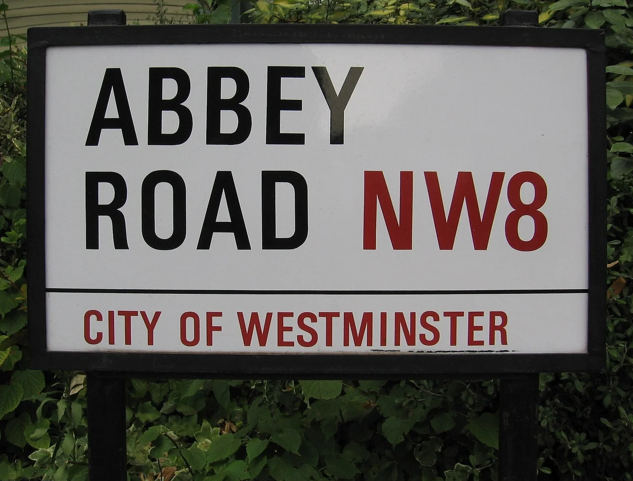 Street sign for Abbey Road, in Westminster, London, England.