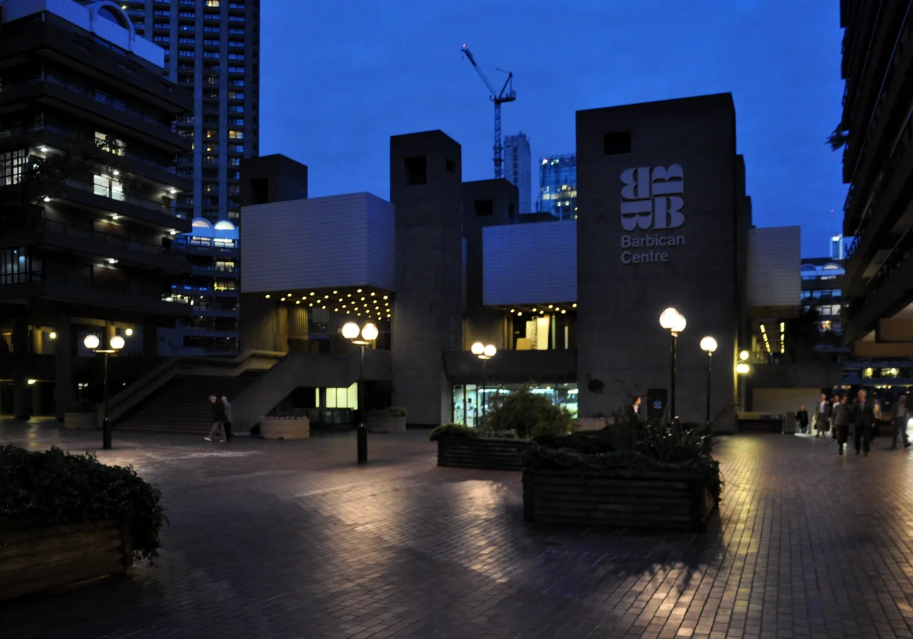 London, Barbican Centre at night