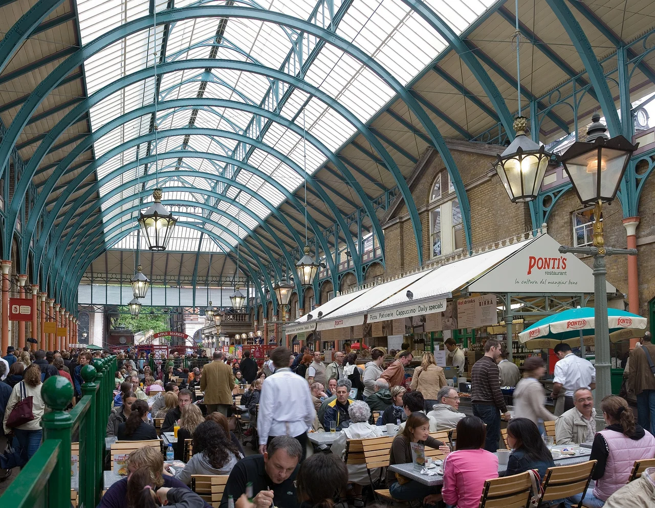 The interior of Convent Garden Market, London.