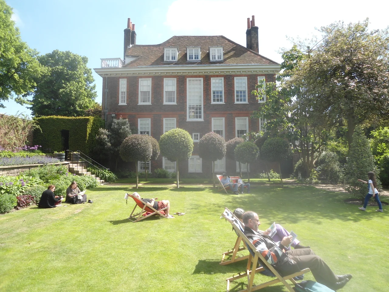 View of Fenton House, Hampstead, from its lawn on a sunny summer's day.