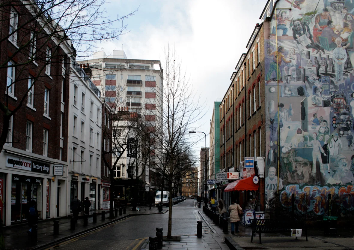 Tottenham Street, Fitzrovia, Camden, London.
