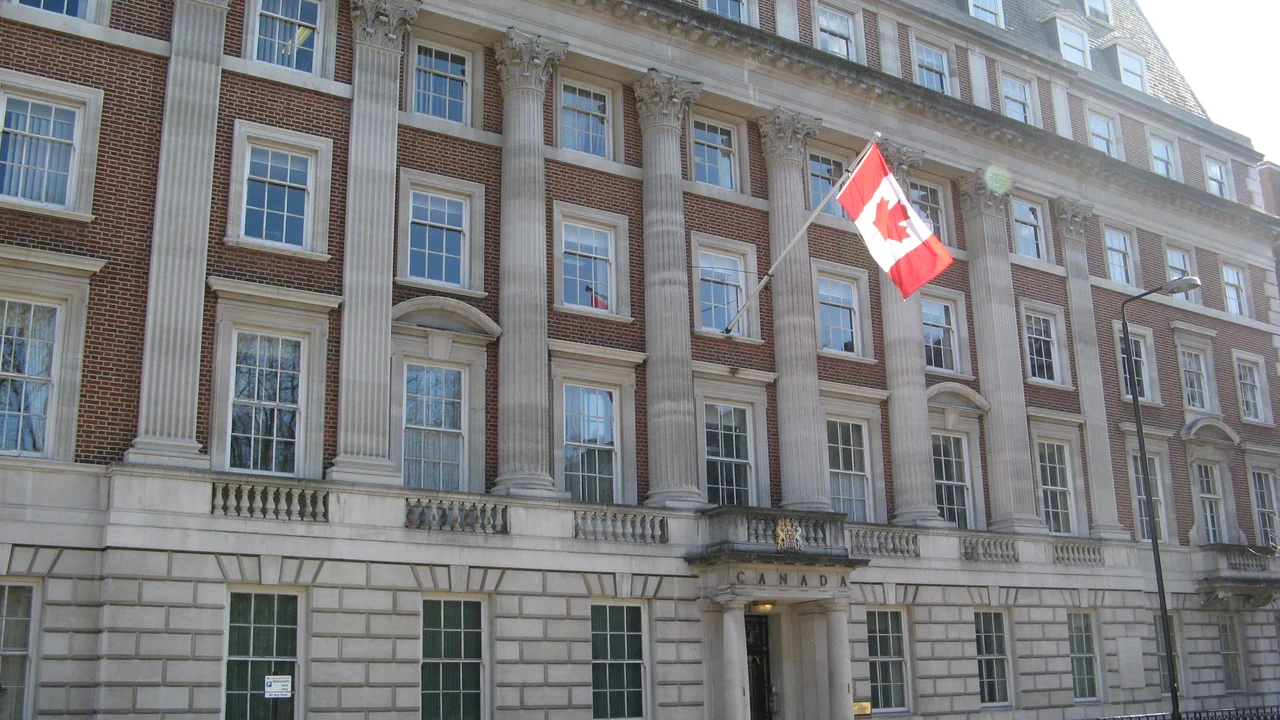 Macdonald House is a seven-storey building on Grosvenor Square in Mayfair, London that is part of the High Commission of Canada in London. Macdonald House hosts the trade and administrative sections of the High Commission, as well as the High Commissioner's official residence, while the cultural and consular functions are carried out from Canada House on Trafalgar Square. Previously, Macdonald House was the home of the American Embassy in London. It is named after Canada's first Prime Minister, Sir John A. Macdonald.