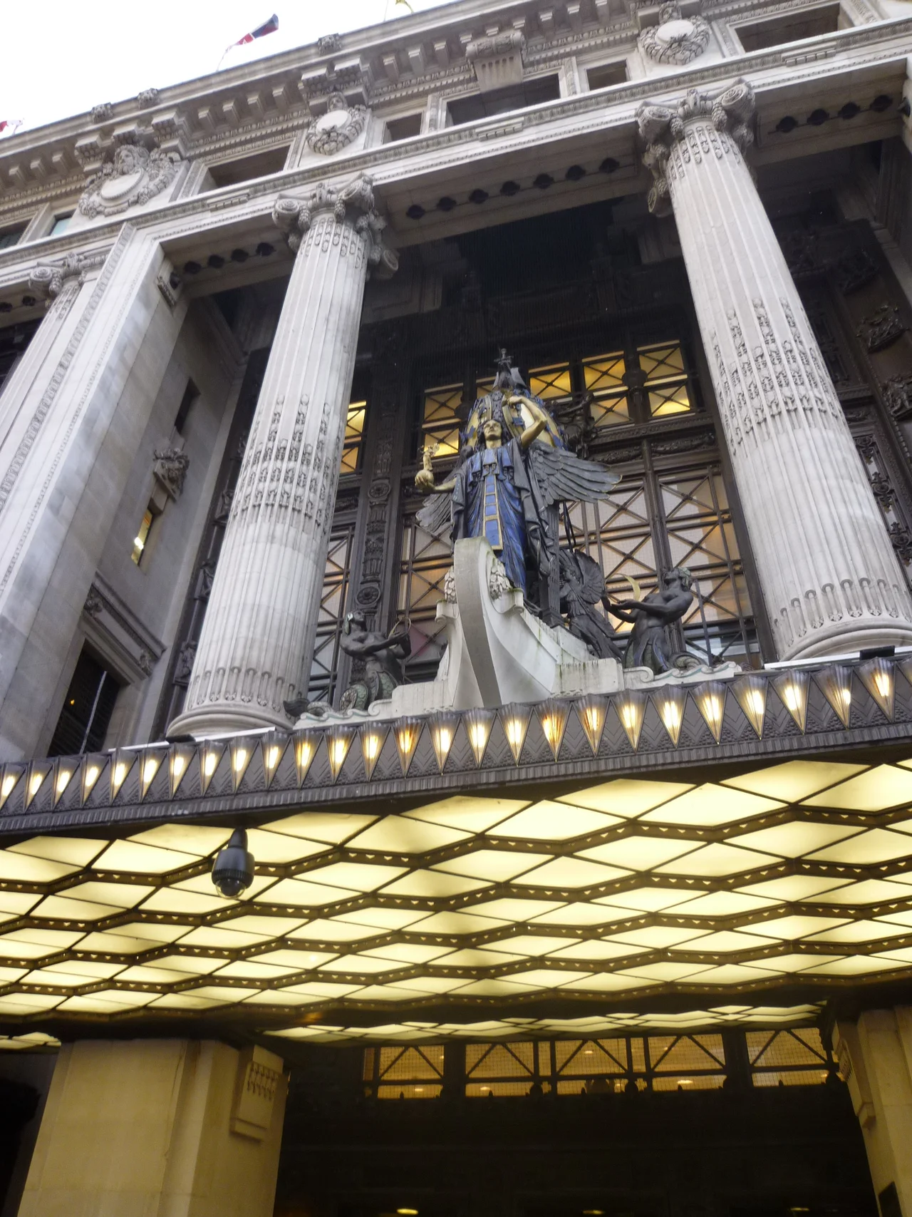 Art Nouveau features on the exterior of Selfridges on Oxford Street, London