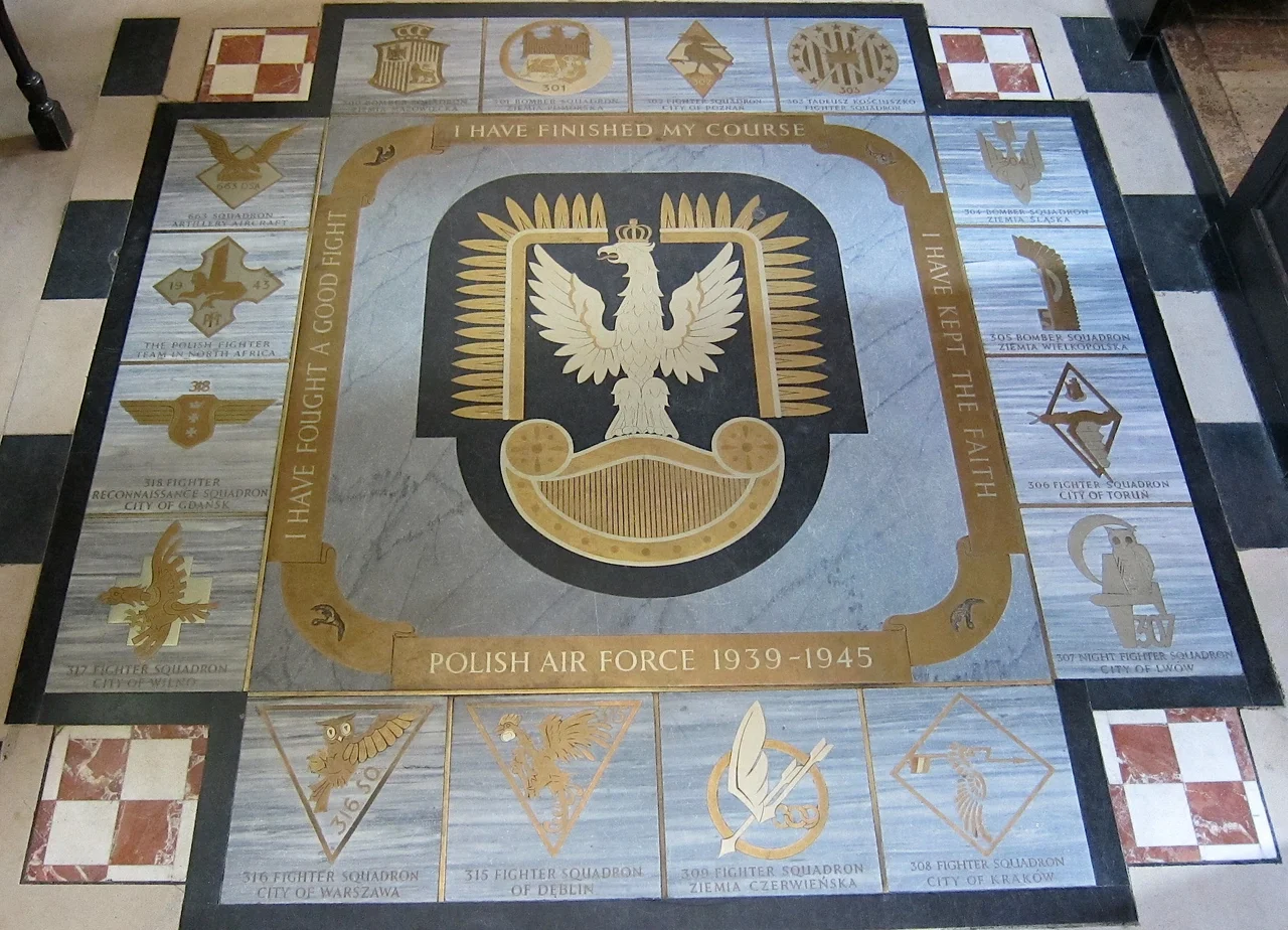 Polish WWII airforce memorial at St Clement Danes, London