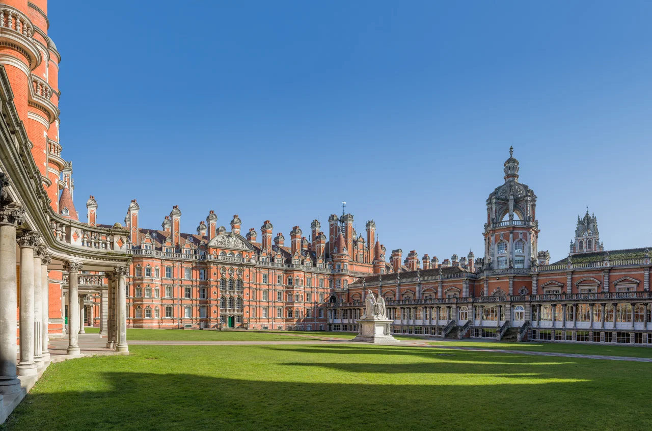 The Founder's Building at Royal Holloway, University of London, Surrey, England.
