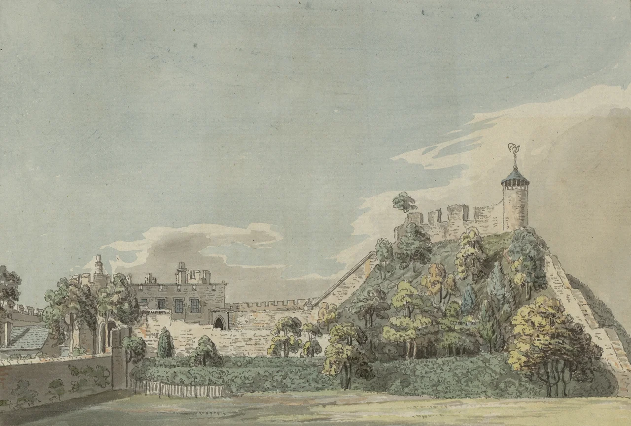 An image from a set of 8 extra-illustrated volumes of A tour in Wales by Thomas Pennant (1726-1798) that chronicle the three journeys he made through Wales between 1773 and 1776. These volumes are unique because they were compiled for Pennant's own library at Downing. This edition was produced in 1781.
The volumes include a number of original drawings by Moses Griffiths, Ingleby and other well known artists of the period.
Thomas Pennant (1726-1798)