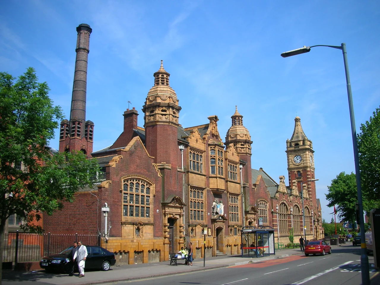 The baths and public library on Moseley Road, Balsall Heath, Birmingham, England. Photographed by me.