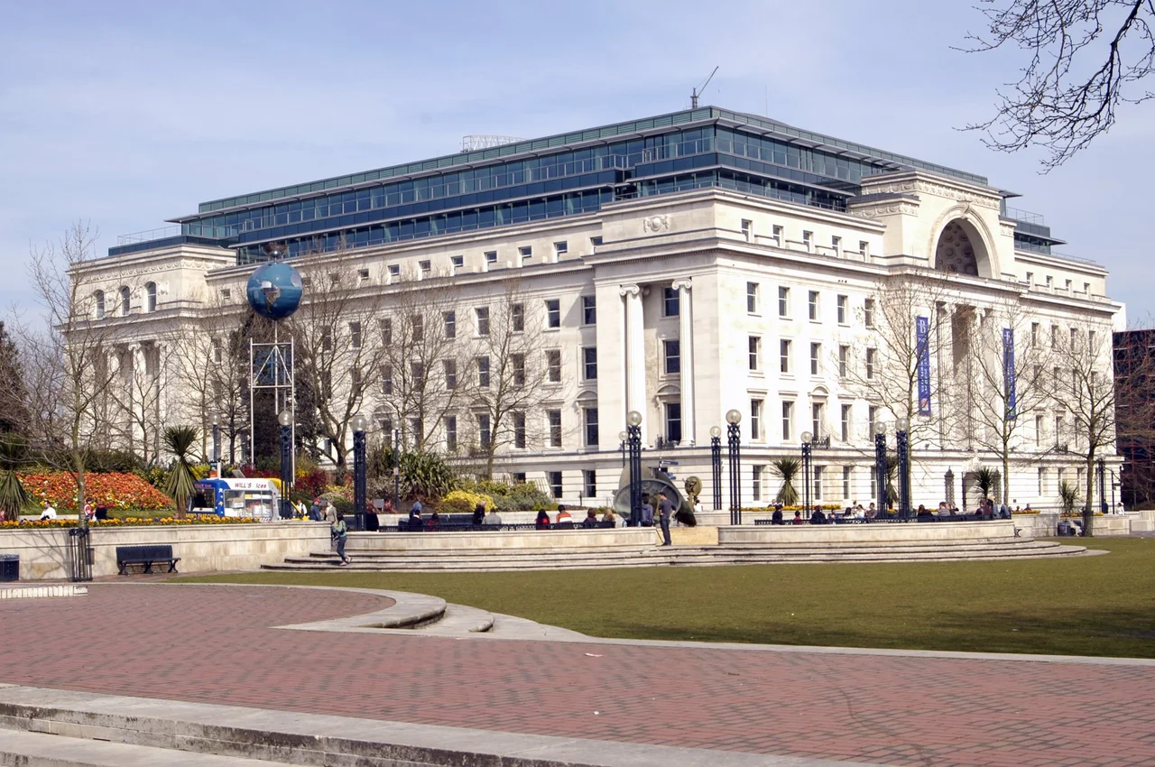 This is Baskerville House following a recent refurbishment into office from Broad Street in Birmingham, England.
