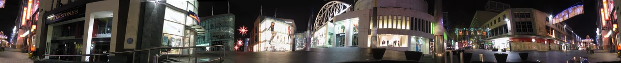 Bull Ring, Birmingham, England, featuring St Martin's church (centre) and the silver Selfridges store.
Photo taken by the West Midlands Police helicopter during routine operations.