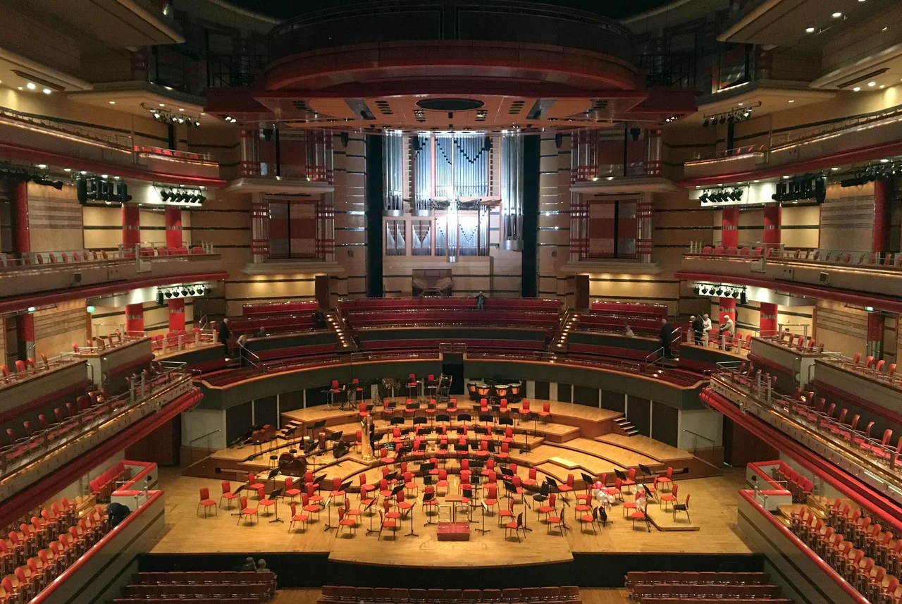 Symphony Hall, Birmingham from the Upper Circle before a CBSO concert in September 2017