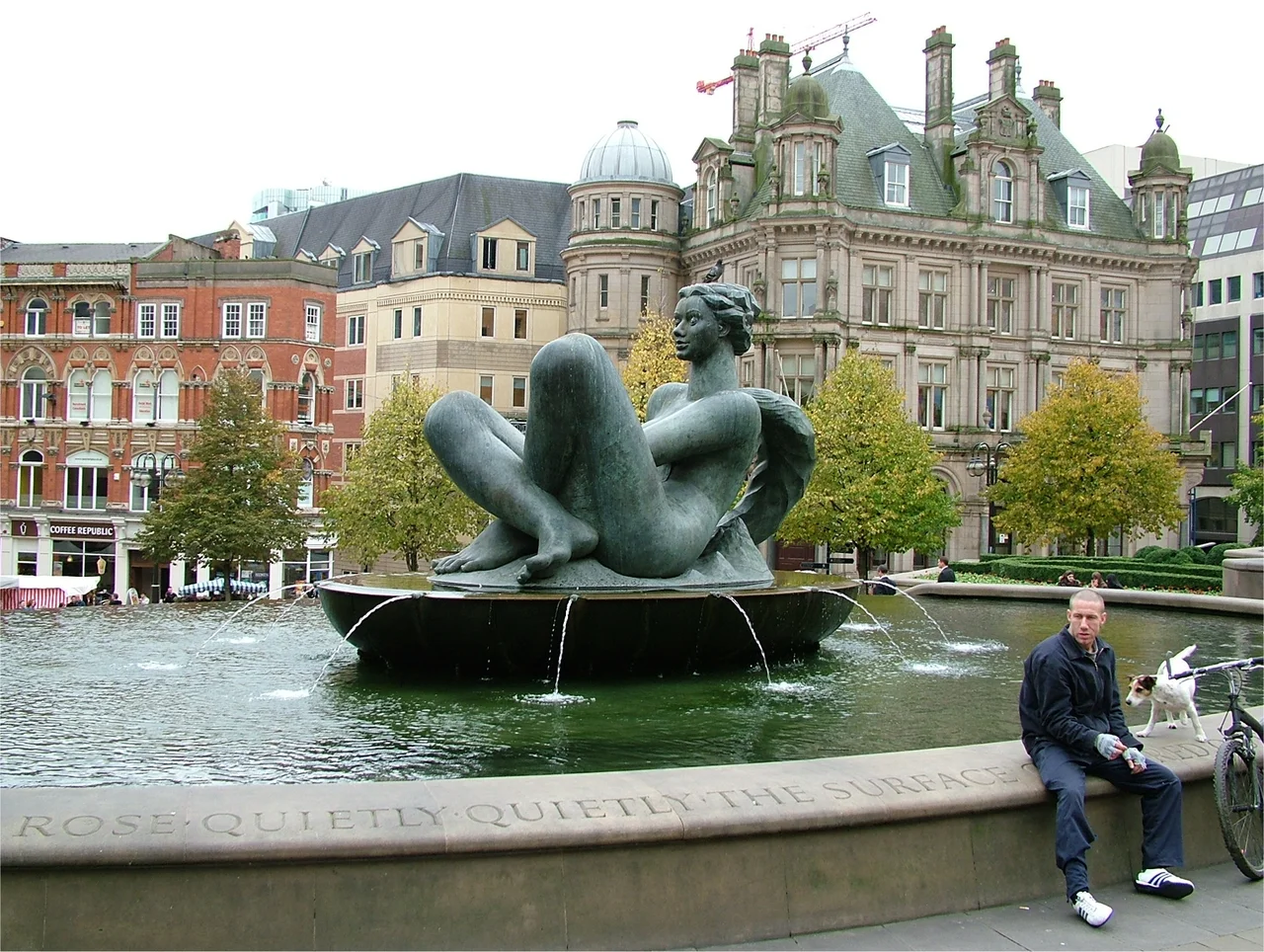 The River, nicknamed The Floozy in the Jacuzzi, a bronze fountain sculpture by Dhruva Mistry, 1993, in Victoria Square, Birmingham, England.
Photo by and copyright Tagishsimon, 13th October 2005