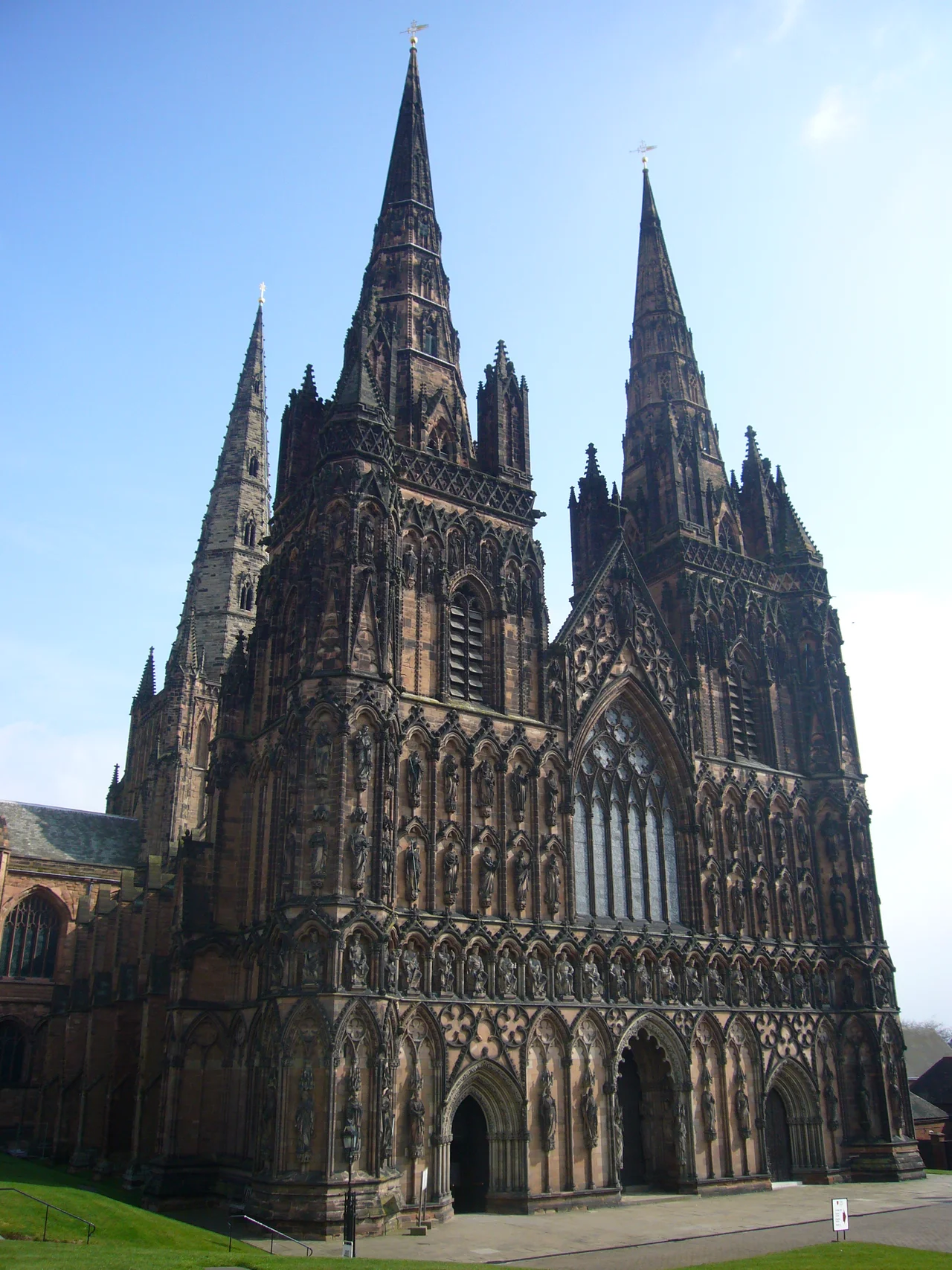 A view of Lichfield Cathedral from the north West.