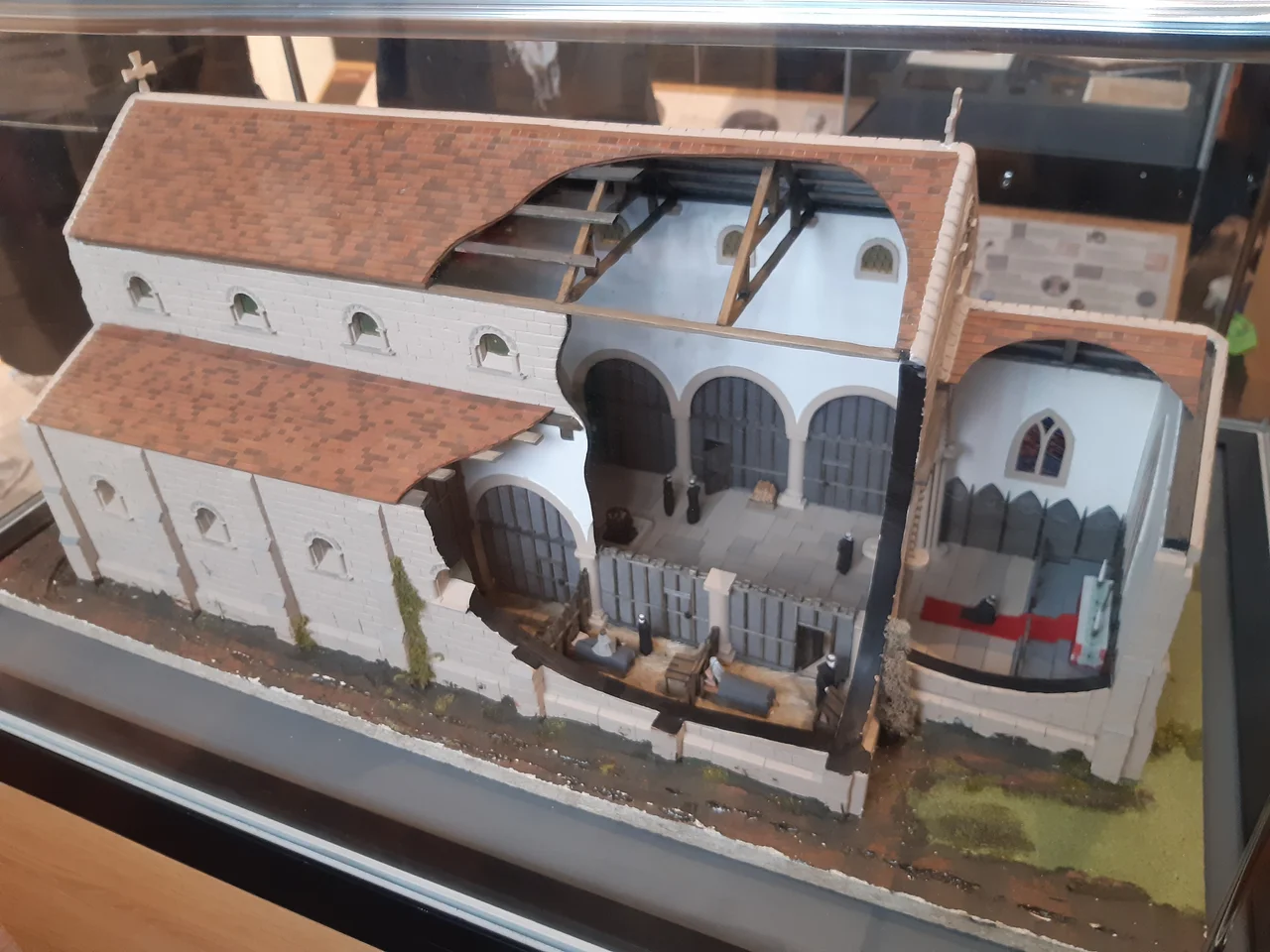 Model of Monastic Spital that preceded Huntingdon Grammar School and Cromwell Museum