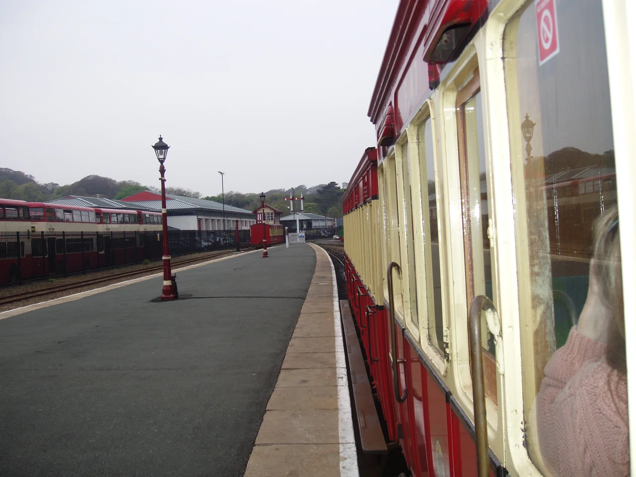 Platform at Douglas railway station as the Isle of Man Steam Railway departs for Port Erin.