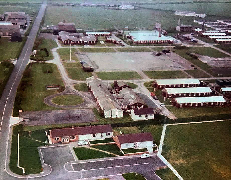 Aerial image of the domestic site at Jurby Territorial Army Camp.
