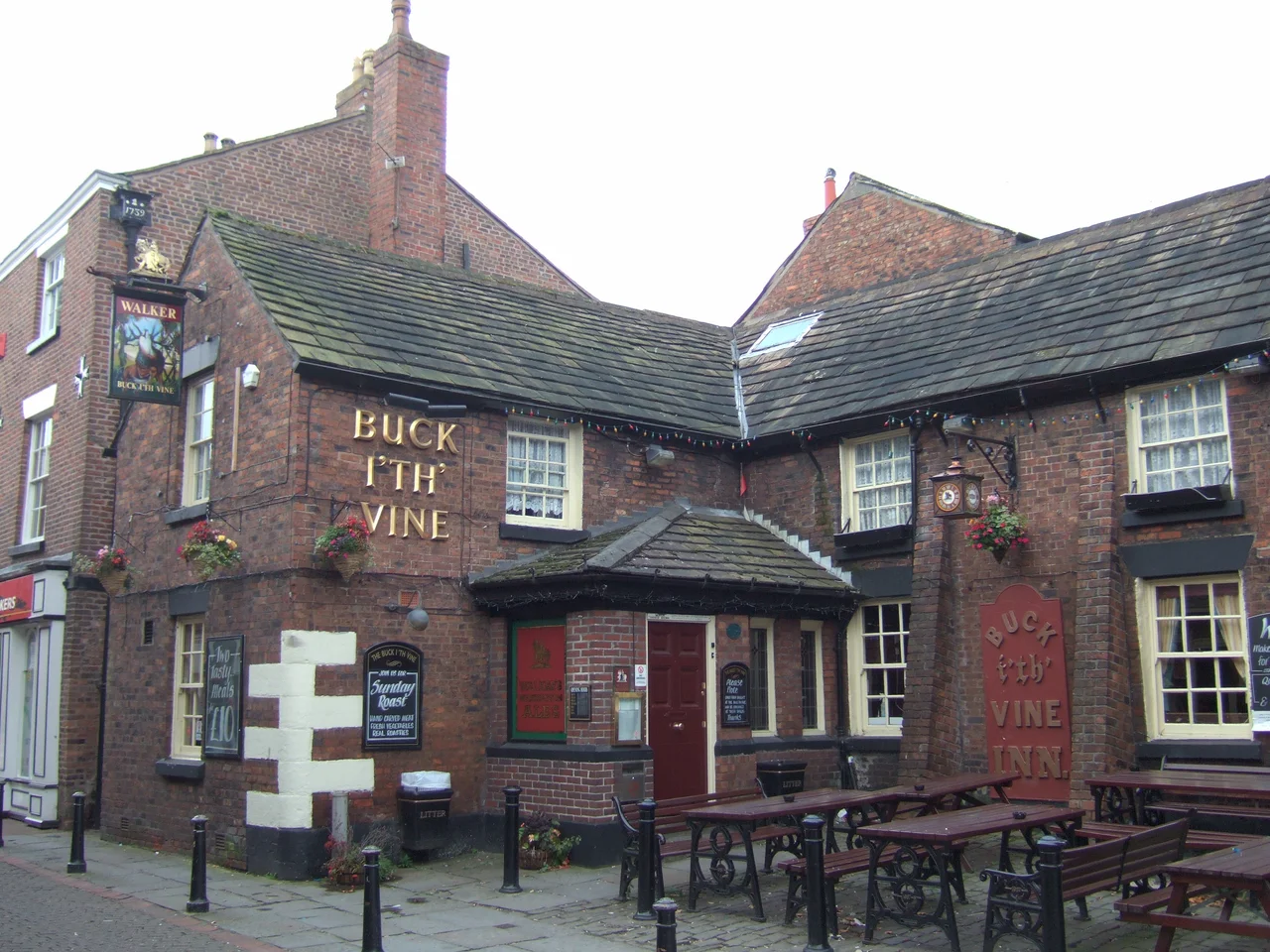 The Buck i'th' Vine Inn, on Burscough Street in Ormskirk, Lancashire, England.