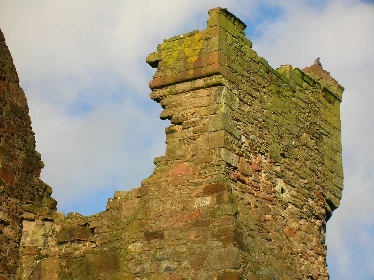 Seagate Castle, Irvine, North Ayrshire, Scotland. Detail of the South-East tower.