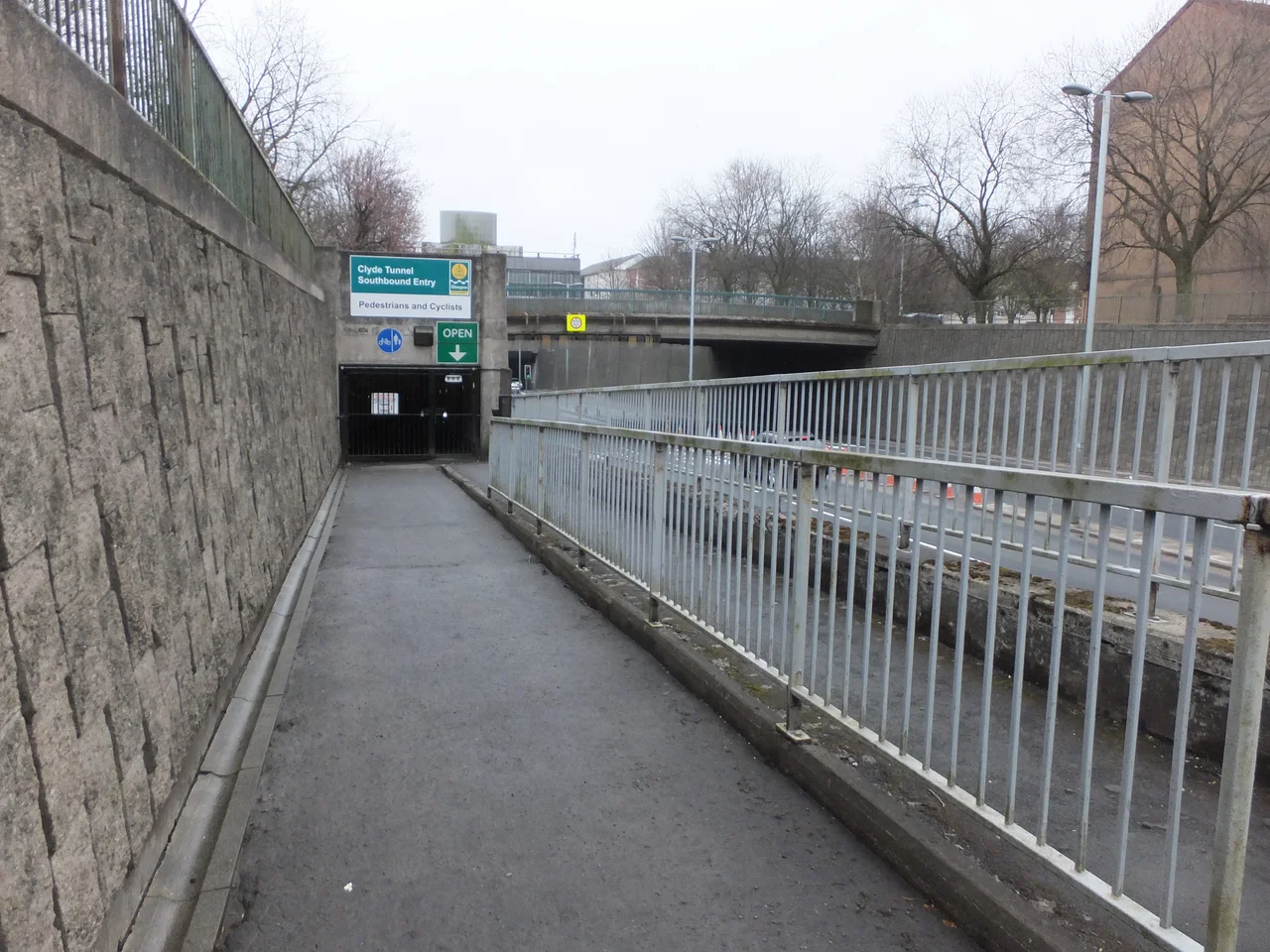 Pedestrian and cyclists' entrance to the Clyde Tunnel