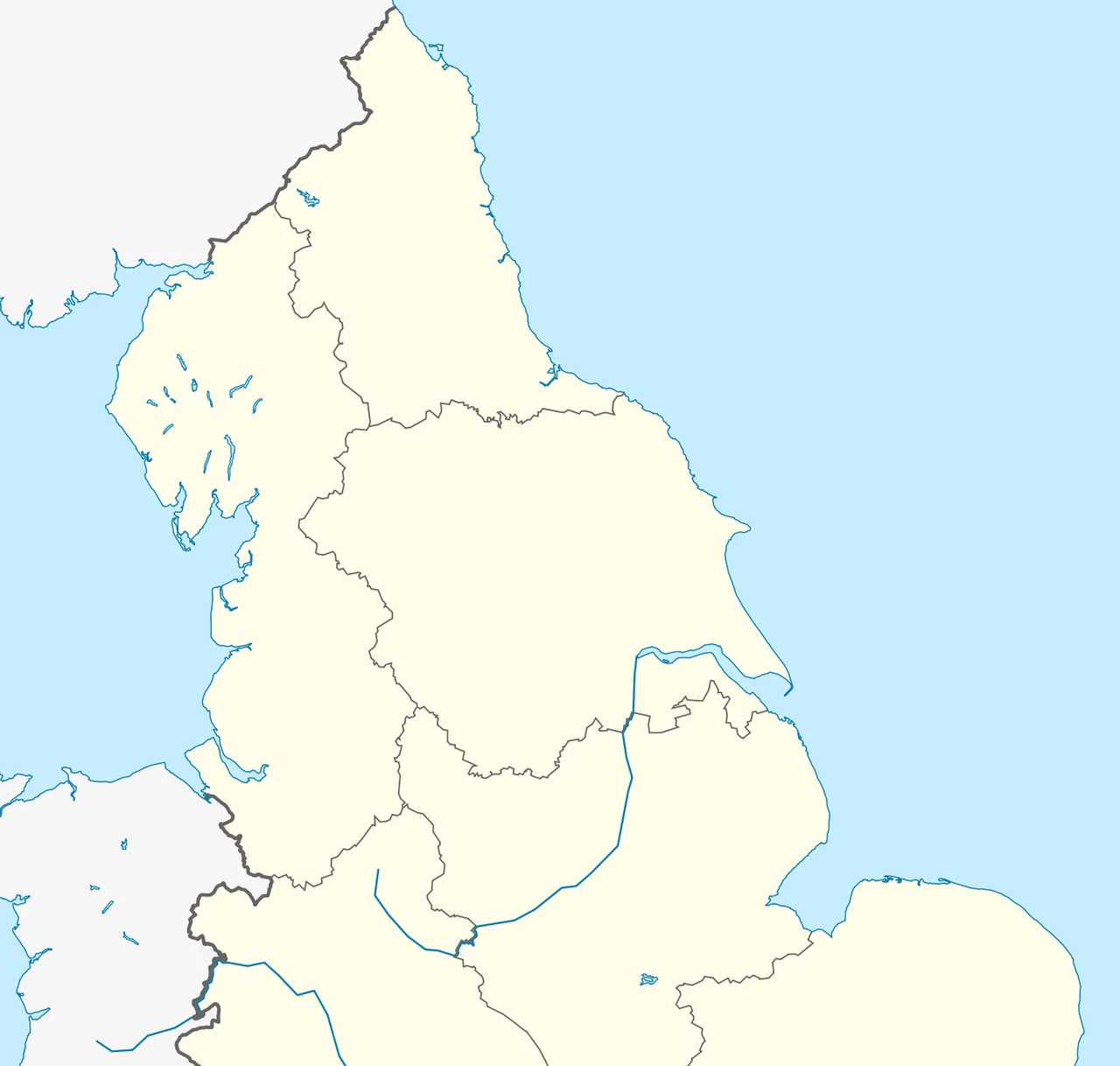 Location map of Northern England
