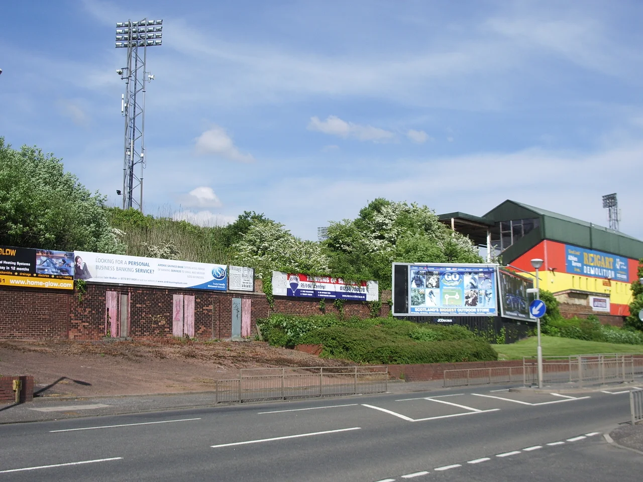 The home ground of Albion Rovers, Coatbridge, looking north-east.