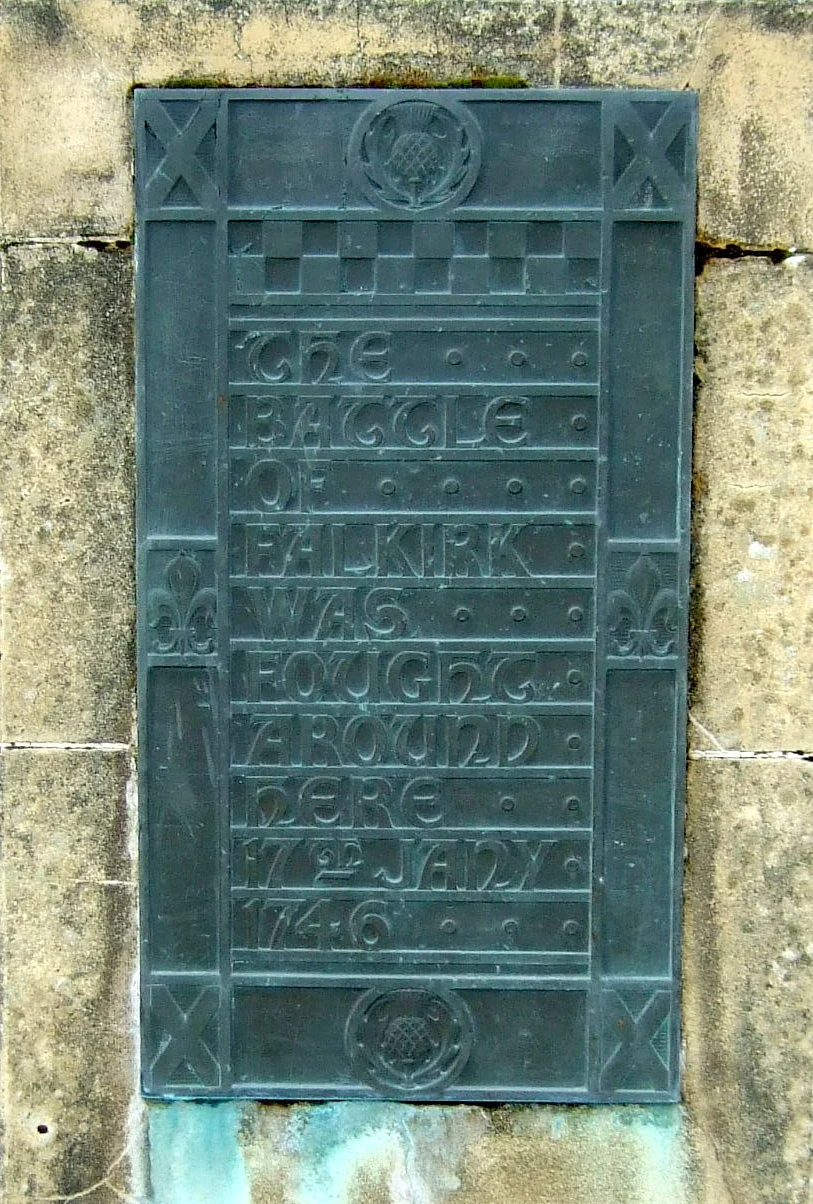Plaque on the Monument to the Battle of Falkirk