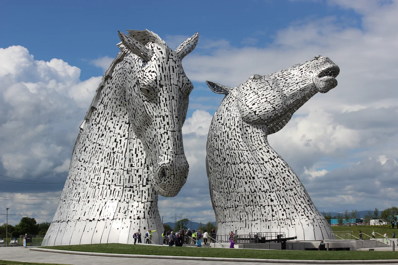 The Kelpies by Andy Scott at The Helix in Falkirk, Scotland.