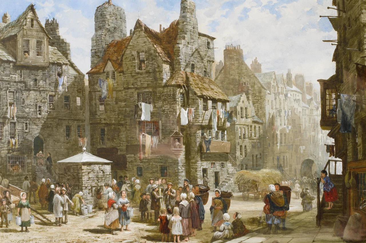 John Knox's House, Edinburgh. Signed Louise Rayner. Watercolour and bodycolour, 32 x 46.5 cm