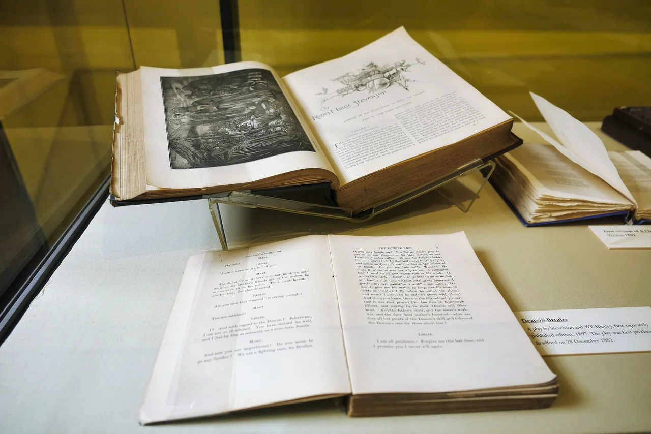 Robert Louis Stevenson books at the Writers Museum Edinburgh