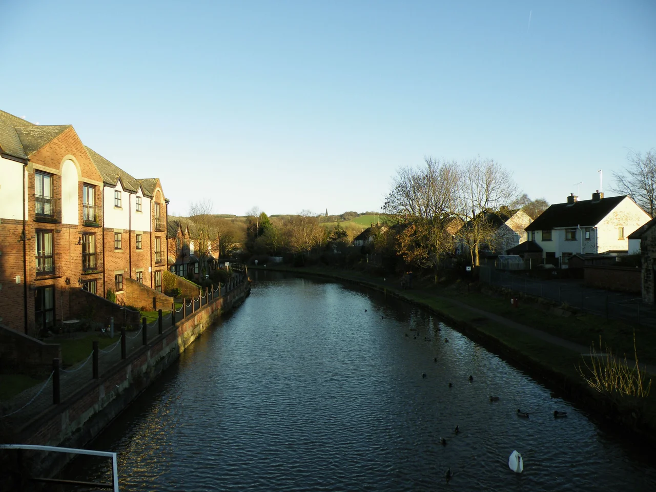 View of the Leeds-Liverpool Canal running through Parbold.