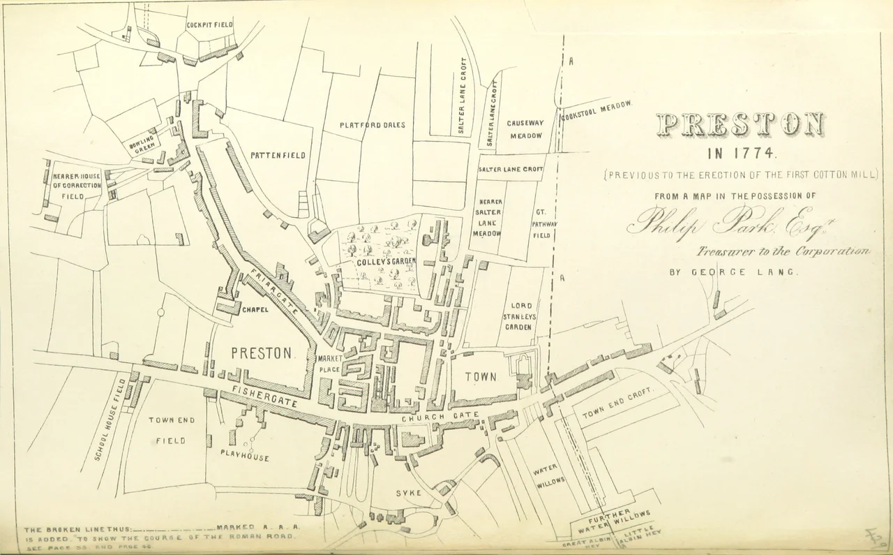 Hardwick(1857) p2.090 - Map of Preston as it was in 1774.jpg