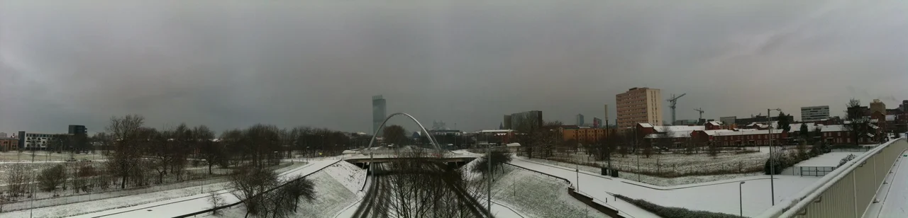 A panorama of Hulme in Manchester, England
