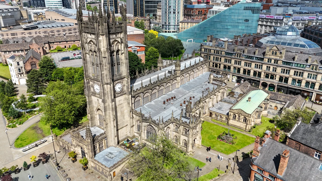 Manchester Cathedral at Manchester, United Kingdom, is the mother church of the Anglican Diocese of Manchester, seat of the Bishop of Manchester and the city's parish church.