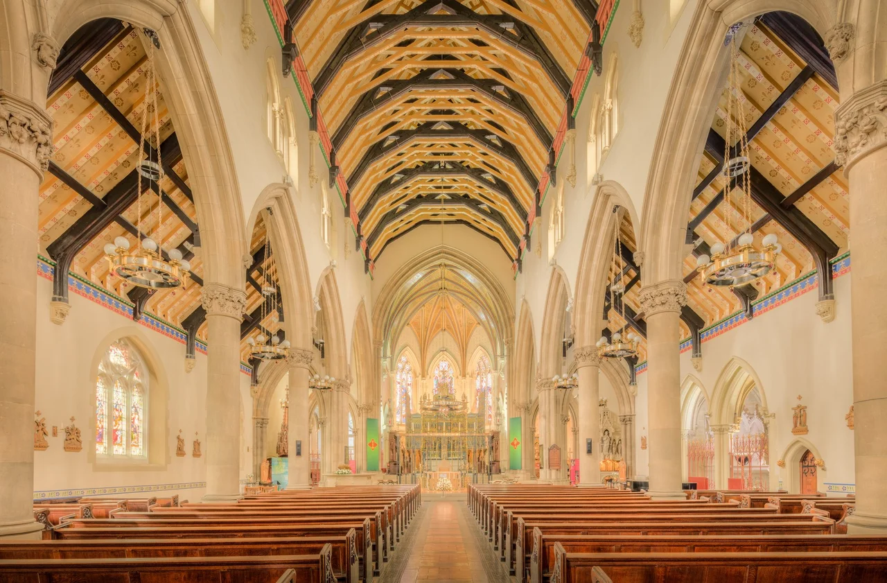 Here is a photograph taken from the nave inside Lancaster Cathedral. Located in Lancaster, Lancashire, England, UK.