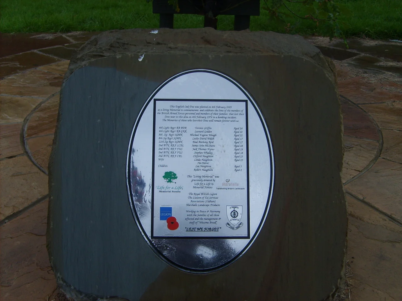 Memorial to people killed in the M62 coach bombing, Hartshead Moor services