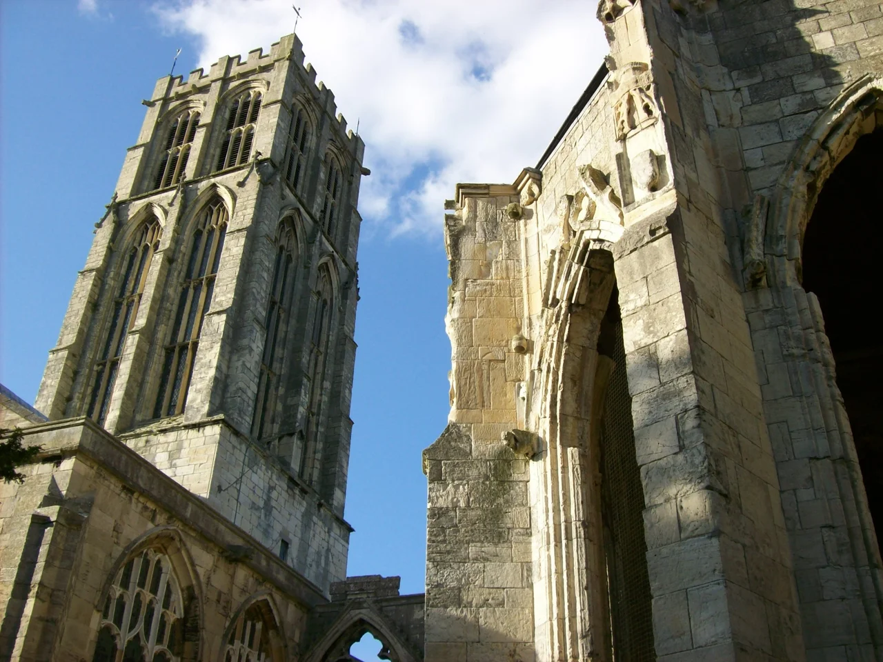 Howden Minster, tower and chapter house, Howden, East Riding of Yorkshire, England.