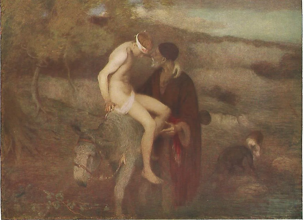 Edward Stott Good Samaritan (1910) 81.6 x 106 cm, Ferrens Art Gallery, Hull.jpg
